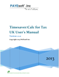 Timesaver:Calc for Tax UK User`s Manual