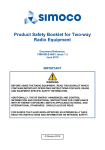 Product Safety Booklet for Two-way Radio Equipment