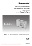 Panasonic Lumix DMC-ZX3 User Guide Manual pdf