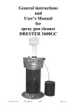 General instructions and User`s Manual for spray gun cleaner
