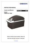 INSTRUCTION MANUAL Cooler and Warmer Model: ORION CF