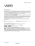 VIZIO E322VL User Manual Dear VlZlO Customer, Congratulations