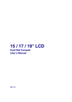 15 / 17 / 19" LCD Dual Rail Console User`s Manual