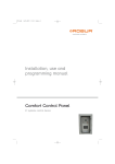 Comfort Control Panel Installation, use and programming