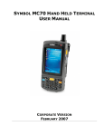 SYMBOL MC70 HAND HELD TERMINAL USER MANUAL