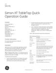 Simon XT TableTop Quick Operation Guide