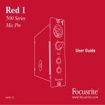 Red 1 500 Series Mic Pre User Guide