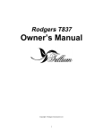 Owner`s Manual - Rodgers Instruments