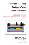 Model `11` Plus Syringe Pump User`s Manual
