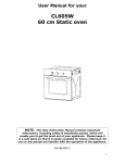 User Manual for your CL605W 60 cm Static oven