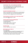 SECURITY SYSTEM QUICK REFERENCE GUIDE