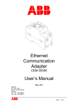 Ethernet Communication Adapter User`s Manual