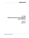 Honeywell ST700 Smartline Pressure Transmitters User Manual