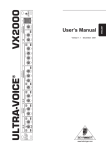 ULTRA-VOICE VX2000 User`s Manual