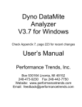 Dyno DataMite Analyzer V3.7 for Windows User`s Manual
