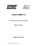 Model 3000P-O PLAYLIST PLAYOUT SYSTEM Odetics Protocol