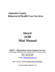 Insyst AOD Mini Manual - Alameda County Behavioral Health