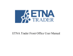 ETNA Trader Front Office User Manual