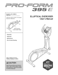 ELLIPTICAL EXERCISER User`s Manual
