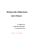 Wireless LAN 11Mbps Series User`s Manual