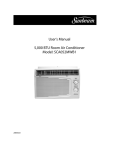 User`s Manual 5,000 BTU Room Air Conditioner Model