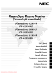 NEC PlasmaSync 61XM4 Tv User Guide Manual Operating
