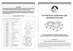 Operating Procedures UL-P100 Series Underwater Light DANGER