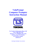 ValuPrompt Computer Prompter Instruction Manual