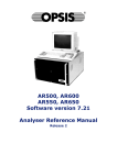 AR500, AR600 AR550, AR650 Software version 7.21 Analyser