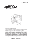MDX-40A User Manual