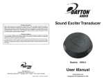 Sound Exciter Transducer User Manual Models