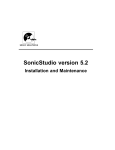 SonicStudio version 5.2 Installation and Maintenance