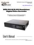 DVR-26416S 16-Channel H.264 Standalone DVR User`s Manual