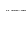 MySQL™ Cluster Manager 1.1.6 User Manual