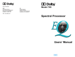 Model 740 Spectral Processor User`s Manual