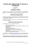 Fitting and Operation of Villa intercom