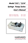 Model 975/2274 Syringe Pump Series User`s Manual