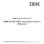 IBM ILOG OPL Interface User`s Manual