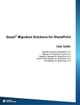 Quest Migration Solutions for SharePoint 4.5 - User Guide