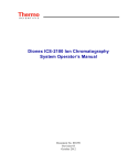 Dionex ICS-2100 Ion Chromatography System Operator`s Manual