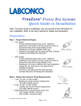 FreeZone Freeze Dry Systems Quick Guide to Installation