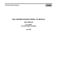 GAS CHROMATOGRAPH SERIAL I/O MODULE User Manual