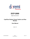 Rear Window and CaptiView Display Closed Caption User Manual