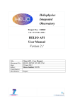 HELIO API User Manual Version 2.1
