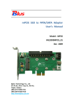 mPCIE SSD to PATA/SATA Adapter User`s Manual