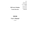 MD Series Modular Vector Inverter MD300 User`s Manual