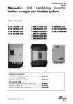 Unit combining inverter, battery charger and transfer system. User