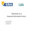 CRR Skills Test Required Information Packet
