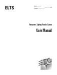 Emergency Lighting Transfer System User Manual 1997