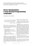 Direct Manipulation: A Step Beyond Programming Languages